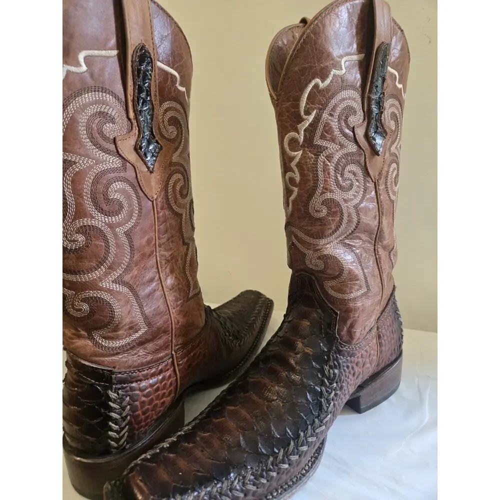 Innovation Cowboy Boots Mens 7 Made In Mexico Python Nice